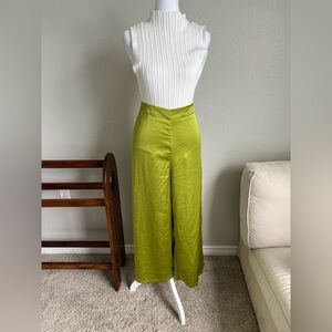 Rachel Zoe Chartreuse Wide-Leg Pants